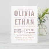 Faire-part de mariage à la typographie moderne (Debout devant)