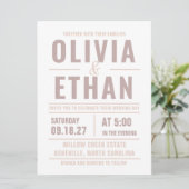 Faire-part de mariage à la typographie moderne (Debout devant)