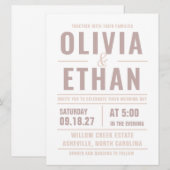 Faire-part de mariage à la typographie moderne (Devant / Derrière)