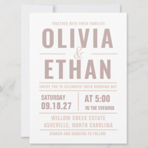 Faire-part de mariage à la typographie moderne