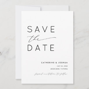 Faire-part de mariage à la typographie moderne sim
