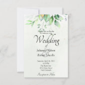 Faire-part de mariage à la verdure aquarelle (Devant)