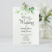 Faire-part de mariage à la verdure aquarelle (Debout devant)