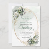 Faire-part de mariage à la verdure aquarelle douce (Devant)