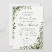 Faire-part de mariage à la verdure botanique (Devant)