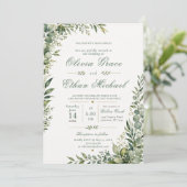 Faire-part de mariage à la verdure botanique (Debout devant)