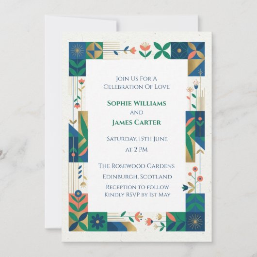 Faire-part de mariage à la verdure botanique de sa (Devant)