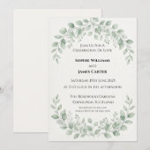 Faire-part de mariage à la verdure d'eucalyptus (Devant / Derrière)