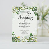 Faire-part de mariage à la verdure d'Eucalyptus (Debout devant)