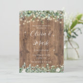 Faire-part de mariage à la verdure d'eucalyptus |  (Debout devant)