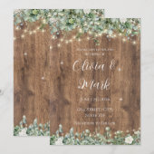 Faire-part de mariage à la verdure d'eucalyptus |  (Devant / Derrière)