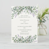 Faire-part de mariage à la verdure d'eucalyptus (Debout devant)