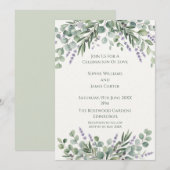 Faire-part de mariage à la verdure d'eucalyptus (Devant / Derrière)