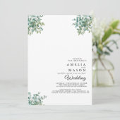 faire-part de mariage à la verdure d'eucalyptus (Debout devant)
