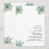 faire-part de mariage à la verdure d'eucalyptus (Devant / Derrière)