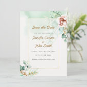Faire-part de mariage à la verdure d'Eucalyptus (Debout devant)