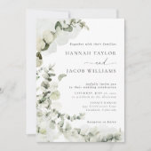 Faire-part de mariage à la verdure d'eucalyptus (Devant)