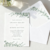 Faire-part de mariage à la verdure d'eucalyptus