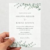 Faire-part de mariage à la verdure d'eucalyptus