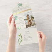 Faire-Part de Mariage à la Verdure d'Eucalyptus (Déchirure)