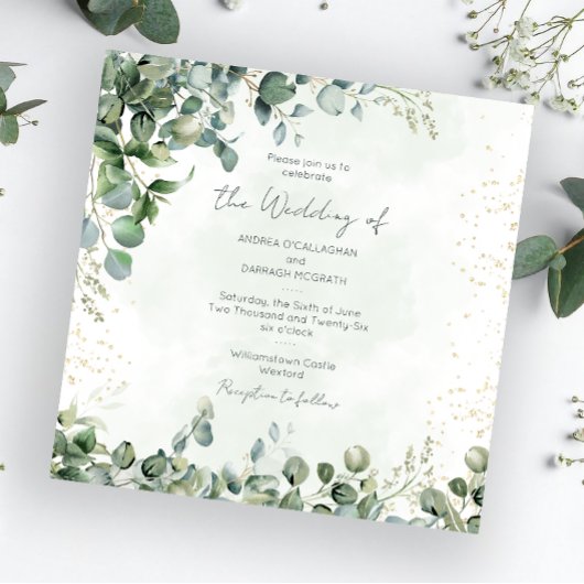 Faire-part de mariage à la verdure d'eucalyptus 10