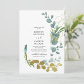 faire-part de mariage à la verdure d'eucalyptus do (Debout devant)