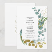 faire-part de mariage à la verdure d'eucalyptus do (Devant / Derrière)