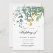 faire-part de mariage à la verdure d'eucalyptus do (Devant)