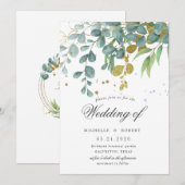 faire-part de mariage à la verdure d'eucalyptus do (Devant / Derrière)