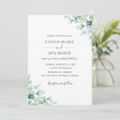Faire-part de mariage à la verdure d'eucalyptus él (Debout devant)
