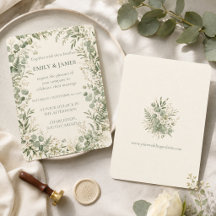 Faire-part de mariage à la verdure d'eucalyptus, v