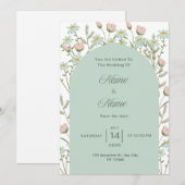 Faire-part de mariage à la verdure élégante  (Devant / Derrière)