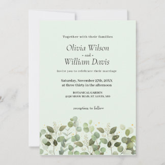 Faire-part de mariage à la verdure Eucalyptus