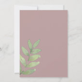 Faire-part de mariage à la verdure rose poudrée (Dos)