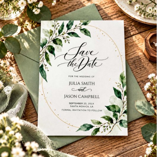 Faire-part de mariage à la verdure rustique