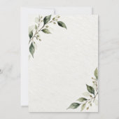 Faire-part de mariage à la verdure rustique (Dos)