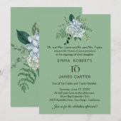 Faire-part de mariage à la verdure succulente (Devant / Derrière)