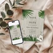 Faire-part de mariage à la verdure tropicale 