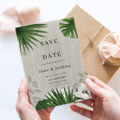 Faire-part de mariage à la verdure tropicale 