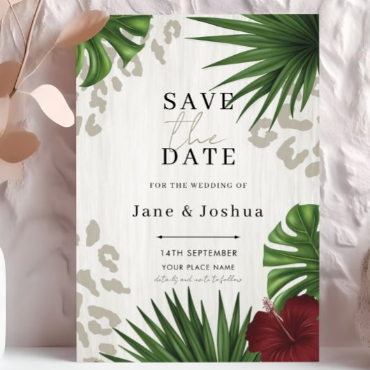 Faire-part de mariage à la verdure tropicale