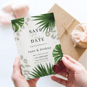 Faire-part de mariage à la verdure tropicale
