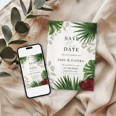 Faire-part de mariage à la verdure tropicale