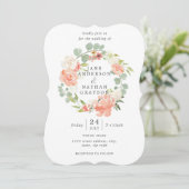 Faire-part de mariage à laine florale (Debout devant)