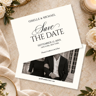 Faire-part de mariage à l'ancienne avec photo - Sa