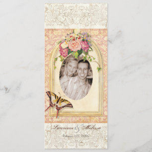 Faire-part de mariage à l'ancienne Rose victorienn