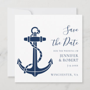 Faire-part de mariage à l'ancre nautique