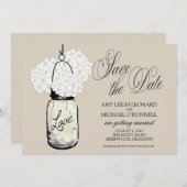 Faire-part de mariage à l'anglaise en pot Mason ru (Devant / Derrière)
