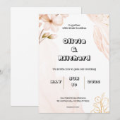 Faire-part de mariage à l'aquarelle (Devant / Derrière)