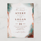 Faire-Part de Mariage à l'Aquarelle Abstraite en T (Devant)