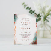 Faire-Part de Mariage à l'Aquarelle Abstraite en T (Debout devant)